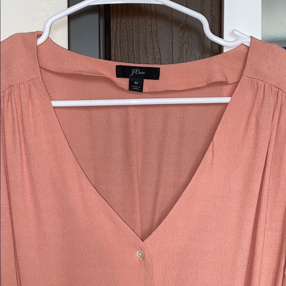 J. Crew V-Neck Peplum Button Blouse - Picture 5 of 6